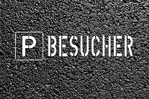 "PARKPLATZ - BESUCHER" Besucherparkplatz Parkplatz-, Parkhaus-Schablone, Bodenmarkierungs-Schablone von stencilBOY