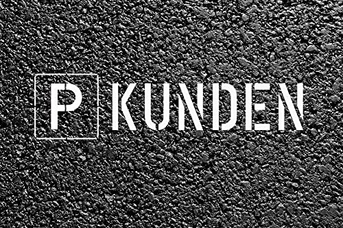 "PARKPLATZ - KUNDEN" Kundenparkplatz Parkplatz-, Parkhaus-Schablone, Bodenmarkierungs-Schablone von stencilBOY