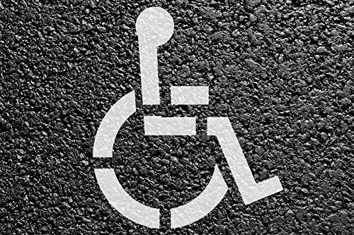 Rollstuhlfahrer Grösse XL Bodenmarkierungs-Schablone von stencilBOY