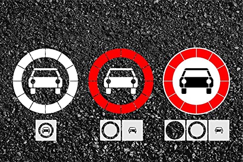 Schablone für Verkehrszeichen"Verbot für Kraftwagen und sonstige mehrspurige Kraftfahrzeuge", Verbot für PKW von stencilBOY