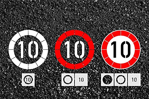 Schablone für Verkehrszeichen"Zulässige Höchstgeschwindigkeit 10 km/h", Geschwindigkeit 10km/h von stencilBOY
