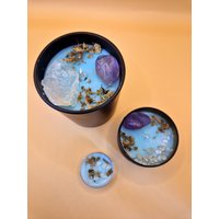 Edelsteinkerze Klarheit, Ritualkerze Mit Amethyst & Bergkristall von sternenstaubmagie