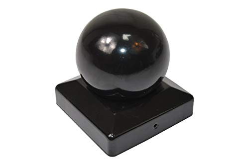 1 X Kugel Pfostenkappe 7X7 cm schwarz pulverbeschichtet 71X71 mm Kappe Pfostenabdeckung Abdeckung Pfosten Pfostenschutz Pyramidenabdeckung 7,1 X 7,1cm / 70 X 70 mm von sterni1945