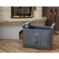 stabiler Filzkorb Mit Hirsch Kaminkorb Kaminholzkorb Hellgrau L stabiler Filzkorb Mit Hirsch Kaminkorb Kaminholzkorb Hellgrau L von stichhaltig