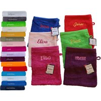 Classic Waschhandschuh/ Waschlappen Mit Namen Bestickt, Personalisiert von stick4meDE