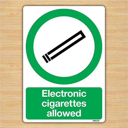 Elektronische Zigaretten Allowed Schild – Rauchen Bereich Signs By Lichtschalter CO, Vinyl, 148mm x 210mm A5 von stika.co