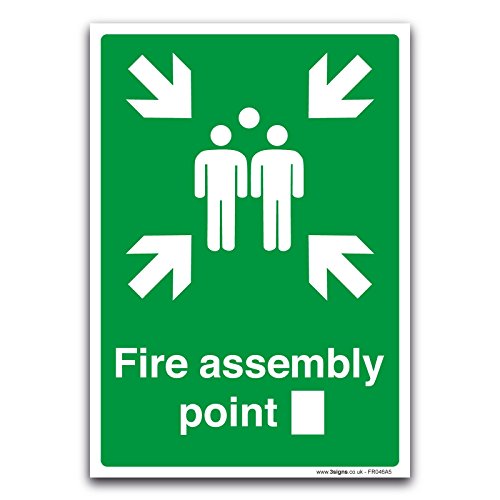 Fire Assembly Point Sign - with Custom Box - Fire and First Aid Signs by stika.co (1mm rigid plastic, 210mm x 297mm A4) by stika.co von stika.co