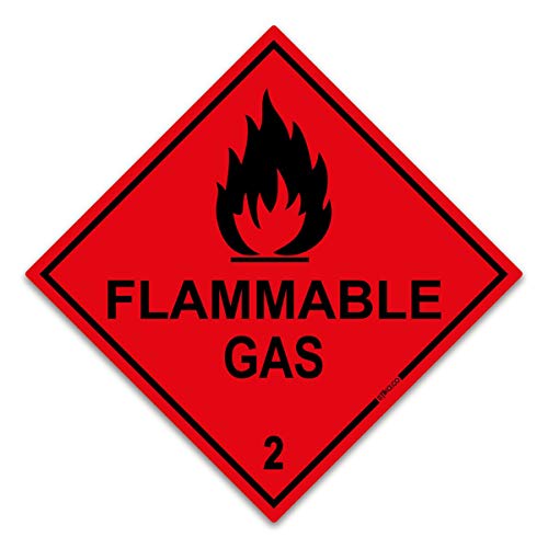 Flammable Gas 2 Schild, Vinyl-Aufkleber, HSE Hazchem Chemicals Storage Sicherheitsschilder 200 x 200mm von stika.co