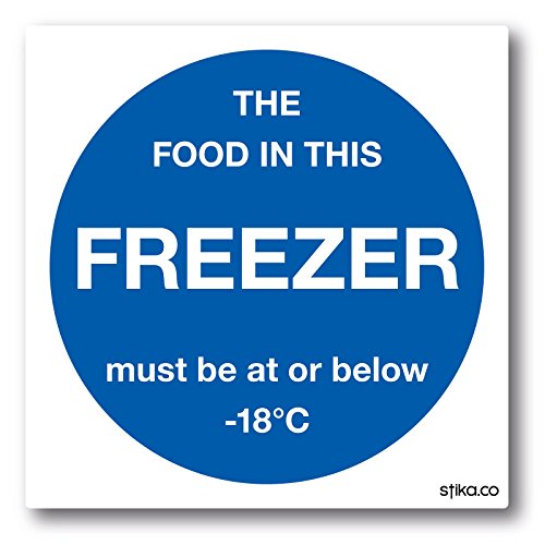 Freezer Temperature Sticker - Food Storage Signs - (100mm x 100mm) by stika.co by stika.co von stika.co