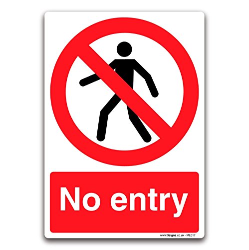 Kein Zutritt selbstklebend Vinyl Aufkleber Büro, Factory, Shop PROHIBITION Safety Signs, Selbstklebendes Vinyl, A5 148x210mm von stika.co