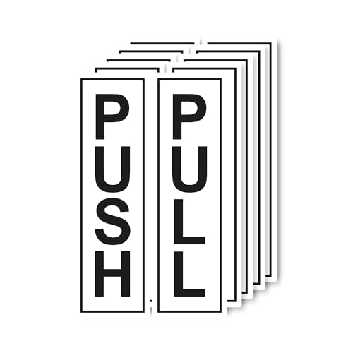 Türaufkleber Push & Pull (Drücken & Ziehen), selbstklebende, transparente Vinyl-Aufkleber, 190 x 60 mm, Selbstklebendes Vinyl, farblos, 5 sets von stika.co