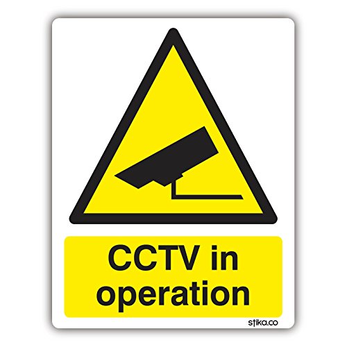 Warnaufkleber mit Aufschrift: CCTV in operation, 10 x 13 cm, gedruckt auf klarem, selbstklebendem Vinyl, Schild zur Grundstückssicherung von stika.co