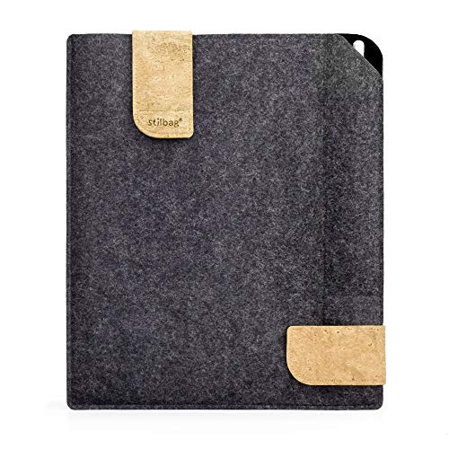Stilbag Filztasche für Samsung Galaxy Tab A 10.5 | Etui Case aus Merino Wollfilz und Kork mit Stylus Fach | Modell KUNO in anthrazit - schwarz | Tablet Schutz-Tasche Made in Germany von stilbag