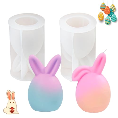 Silikonform Hase Groß,2 Stück Ostern Kaninchen Silikonformen,Osterhase Silikonform Kerzenhalter,Kerzenform Silikon Osterhasen Hasenform,Für Seife,Ostergeschenke von stillwen