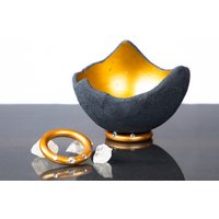 Muttertagsgeschenk - Lichtschale Gold Beton Anthrazit Größe S Inklusive Halter Muttertagsgeschenk - Lichtschale Gold Beton Anthrazit Größe S Inklusive Halter von stoamandal