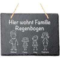 Türschild Mit Personalisierbarer Gravur - Schiefer Hier Wohnt Familie Türschild Mit Personalisierbarer Gravur - Schiefer Hier Wohnt Familie von stoamandal