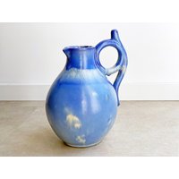 Einzigartige Große Art Deco Vase/Ohrvase - Blaue Keramik von stoelenmeisje