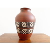 Vintage Braune Keramik Vase, Mid Century West Germany von stoelenmeisje