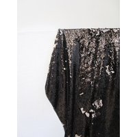 Blingblingluxus Meterware Extravagant Schwarz Pailletten Stoff Fabric Tissu Gardine Curtain Rideaux Jab von stoffdesign