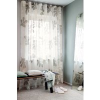 Matisse Stoff Meterware Voile Gardine Curtain Weiss Bauhaus Retro Gardisette 4 Farben von stoffdesign