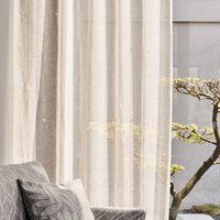 Nantes Stoff Gardine Vorhänge 100% Leinen Bestickt Bienchen Creme 3, 20 Meter Hoch Meterware Jab von stoffdesign