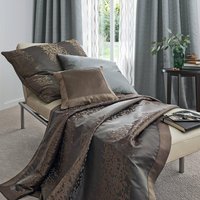 Stromboli Meterware Stoff Satin Braun Grau Bestickt Bordüren Gardine Curtains Jab von stoffdesign