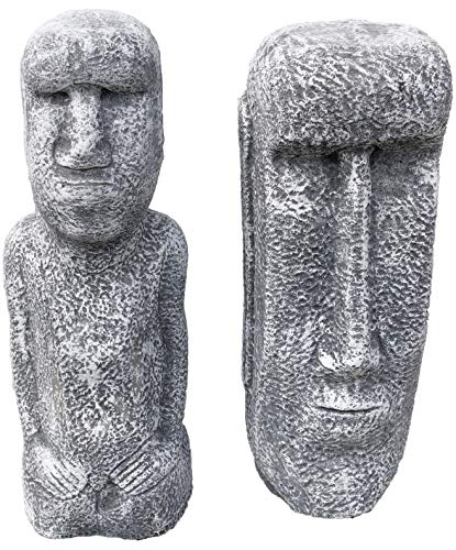 2 Osterinsel Figuren im Set, massiver Steinguss, frostfest bis -30°C von stoneandstyle