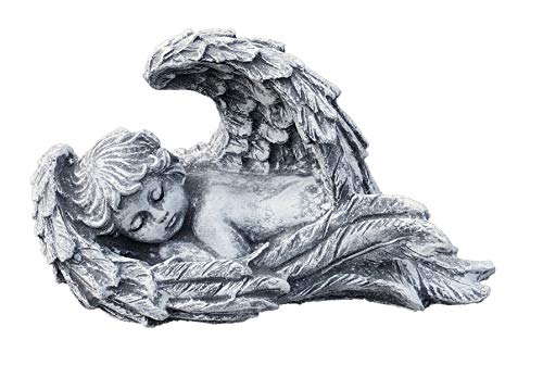 stoneandstyle Steinfigur Engel im Flügel Grabschmuck frostfest wetterfest von stoneandstyle