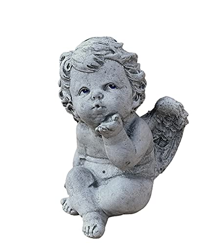 stoneandstyle Steinfigur Kleiner Engel Kussmund frostfest Steinguss von stoneandstyle