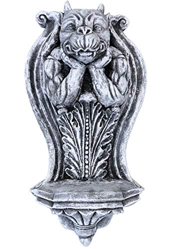 Wandkonsole Gargoyle mit Teelichthalter massiver Steinguss Frost- und wetterfest bis -30°C von stoneandstyle