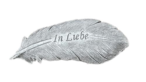 stoneandstyle Grabschmuck Engel Engelsfeder In Liebe, frostfest, Steinguss von stoneandstyle