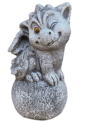 stoneandstyle Steinfigur Drache Alfredo Steinguss frostfedt ca. 12,8 kg von stoneandstyle