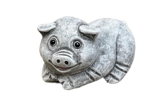 stoneandstyle Steinfigur Glücksschwein Svenny Schwein Schweinchen Steinguss frostfest von stoneandstyle