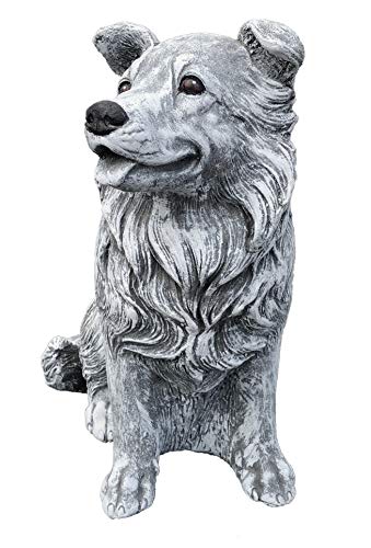 stoneandstyle Steinfigur Hund Collie, Frost- und wetterfest bis -30°C, massiver Steinguss von stoneandstyle