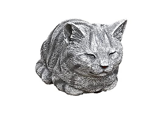 stoneandstyle Steinfigur Katze Nappy grau getigert Gartenfigur frostfest wetterfest von stoneandstyle