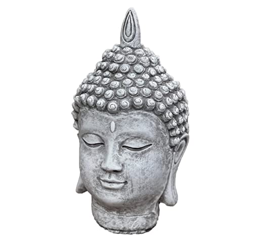 stoneandstyle Steinfigur Shiva Kopf mittel ca. 24 cm Höhe frostfest Steinguss von stoneandstyle
