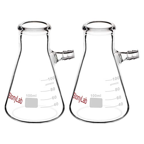 StonyLab 2er-Pack 100ml Borosilikatglas-Filterkolben, Glass Filtering Flask, Bolzenhals mit Röhrchen - 100 ml StonyLab 2er-Pack 100ml Borosilikatglas-Filterkolben, Glass Filtering Flask, Bolzenhals mit Röhrchen - 100 ml von stonylab