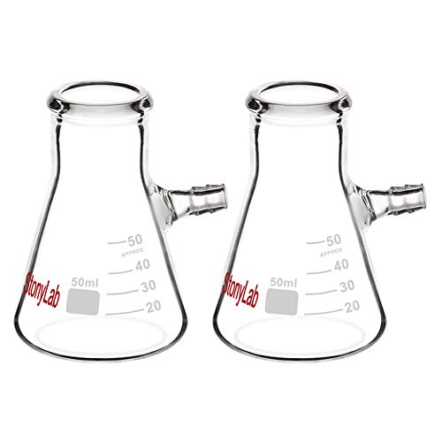 StonyLab 2er-Pack 50ml Borosilikatglas-Filterkolben, Glass Filtering Flask, Bolzenhals mit Röhrchen - 50 ml StonyLab 2er-Pack 50ml Borosilikatglas-Filterkolben, Glass Filtering Flask, Bolzenhals mit Röhrchen - 50 ml von stonylab