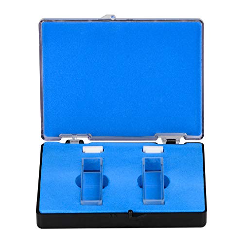 StonyLab 2er Pack Quarz Cuvette, Spektrophotometer Kuvettes 10 mm Lauflänge, 45 mm Höhe, 3,4 ml Fassungsvermögen von stonylab