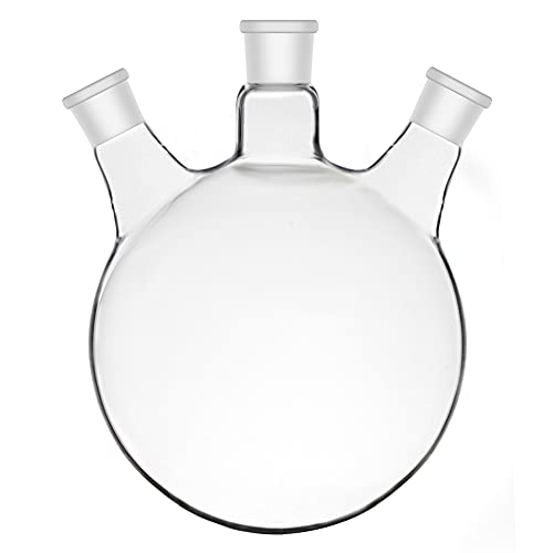 StonyLab 3 Hals Flask Rundkolben, Runde Boden Flask Borosilikat Glas Dreihalskolben Rundkolben RBF mit 19/22 Standard Taper Outer Joint, 3 Neck Round Bottom Flask - 2000 ml von stonylab