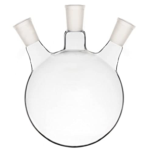 stonylab 3-Hals Rundkolben, Borosilikatglas Dreihalskolben Rundkolben RBF mit 24/40 Standard-Schliff Außenverbindung, 3000ml von stonylab
