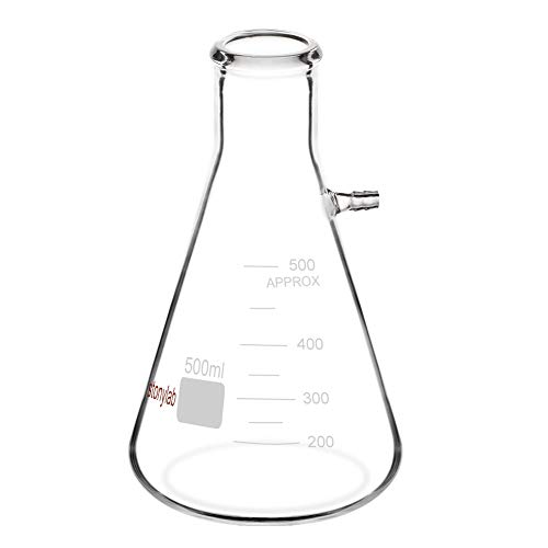 StonyLab 500ml Filterung Fläschchen, Borosilikatglas Glass Filtering Flask, Fläschchen mit Tubulation - 500ml von stonylab