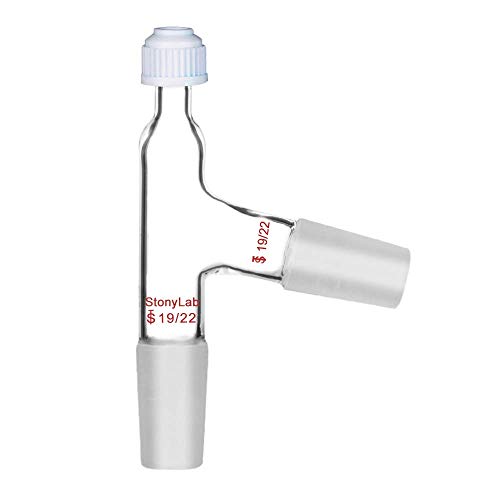 StonyLab Drei Wege Adapter, Destillierthermometer Claisen-Adapter mit 19/22 Anschlüssen und Schraubverschluss für Destillations Apparatur, 3 Way Distilling Thermometer Adapter von stonylab