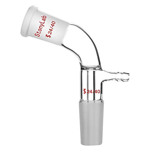 StonyLab Glass Vakuum Take Off Abnehm Adapter, 105° Gebogen, Kurzer Schaft mit 24/40 Gelenken von stonylab