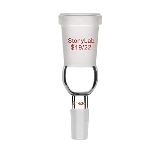 StonyLab Transfer Erweiterung Adapter, Enlarging Transfer Adapter mit 19/22 zu 14/20 Glass Gelenk Lab Glassware Supply von stonylab