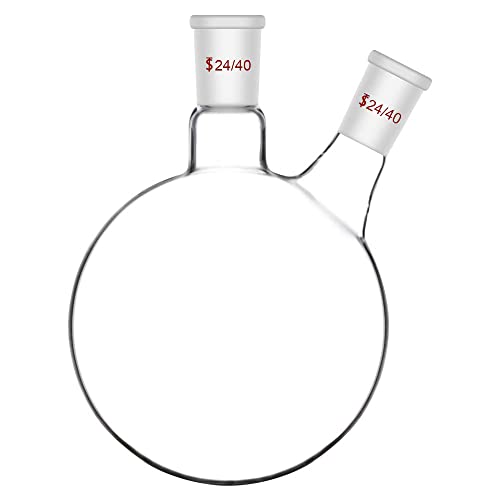 stonylab 1000ml 2 Neck Flask Rundkolben, Borosilikat Glas Dreihalskolben Rundkolben RBF mit 24/40 Standard Taper Outer Joint, 2 Neck Round Bottom Flask - 1000ml von stonylab