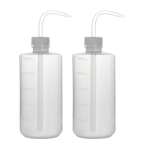 stonylab 2er Pack 500 ml Waschen Flasche Kunststoff, Squeeze Flasche Spritzflasche, LDPE Material mit schmalem Mund, Squeeze Wash Bottle für Laborreinigung Pflanzenbewässerung, 17 oz von stonylab