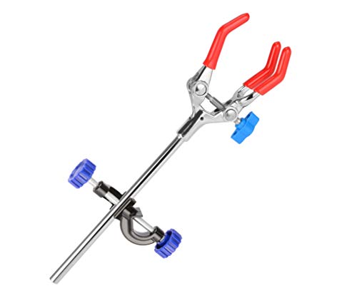 stonylab 3-Zinke Drehgelenk Klemme und Labor Cross Clamp Halter Set, Robuste 3 Prong Einfach Einstellbare Verlängerung Swivel Clamp und Boss Head Clamp Holder von stonylab