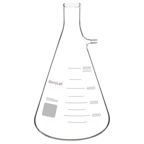 stonylab 5000ml Filterung Fläschchen, Borosilikatglas Glass Filtering Flask, Fläschchen mit Tubulation - 5L (5 Liter) von stonylab