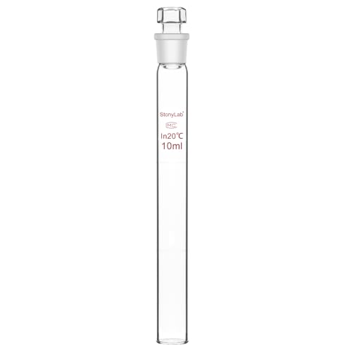 stonylab Class A Nessler-Farbtuben mit Glasstopfen, Flachbodentuben, Premium-Glas-Probengläser für Labor-Farbvergleich, 10 ml von stonylab